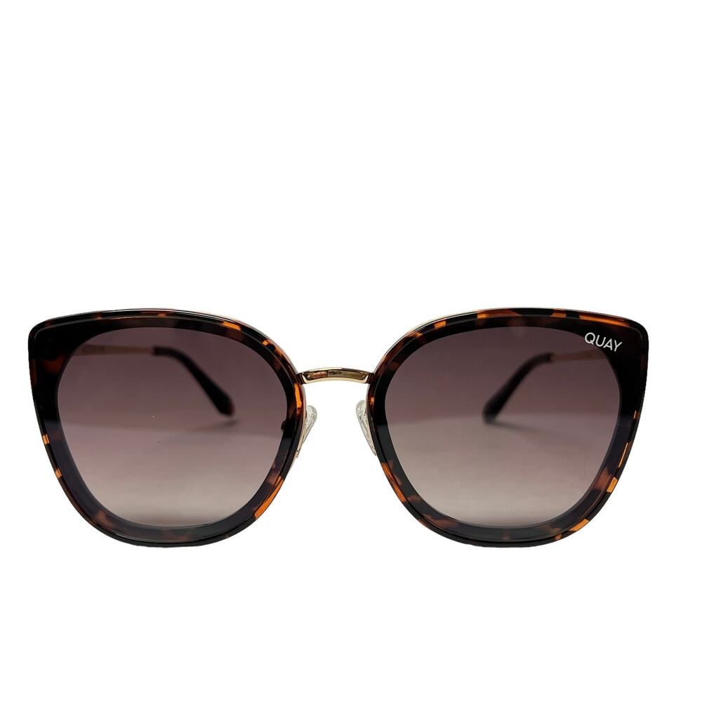 Quay Australia Flat Out Cat Eye Sunglasses Tortoise Brown